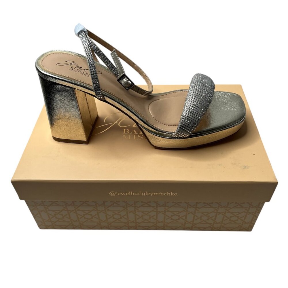 Jewel Badgley Mischka Women's 9 M Teddi Platform Sandals Gold Metallic open toe